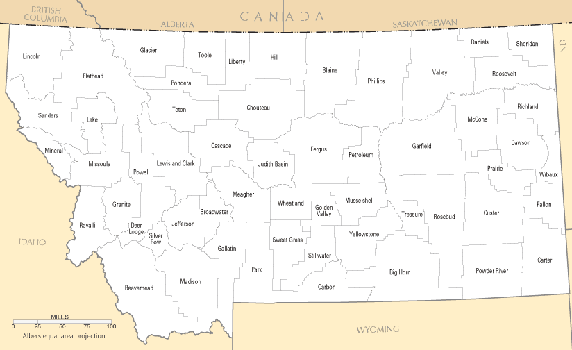 Montana Counties Map