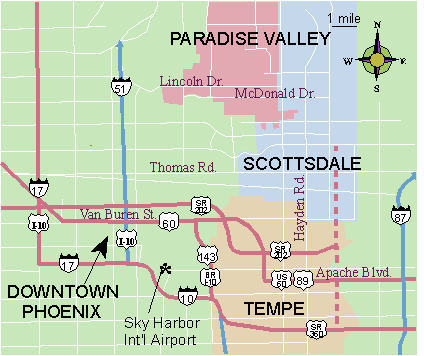 Phoenix Metro Map, Arizona