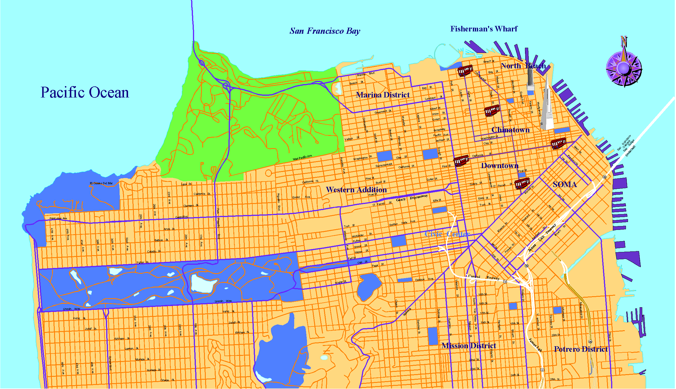 San Francisco Map, California