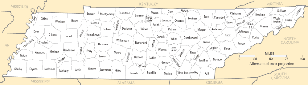 Tennessee Counties Map