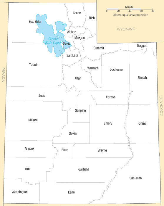 Utah Counties Map