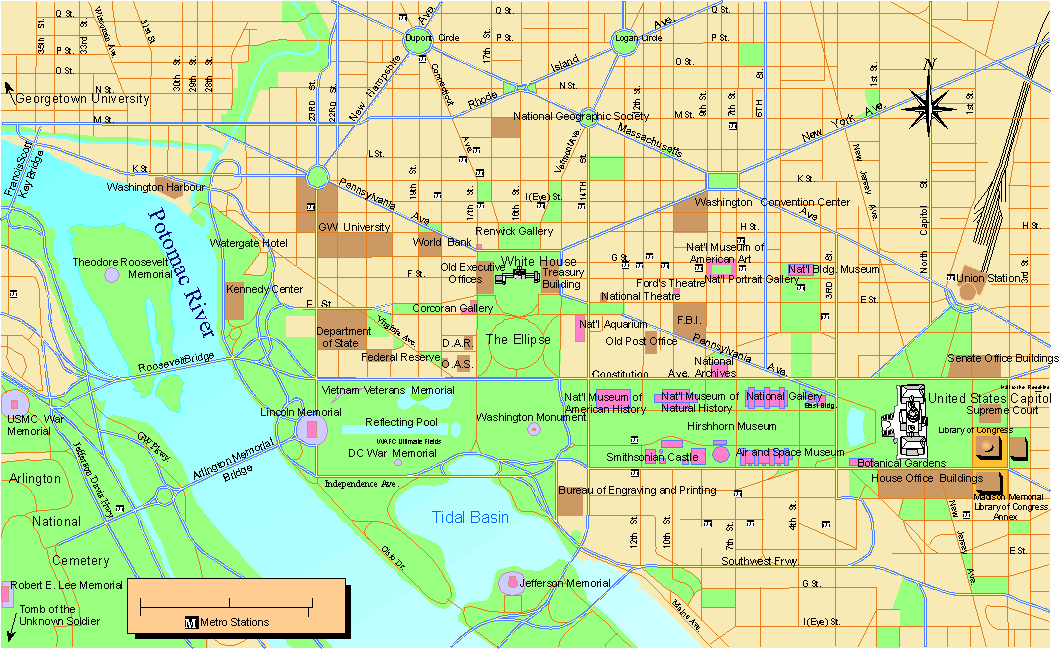 Washington DC Map, District of Columbia